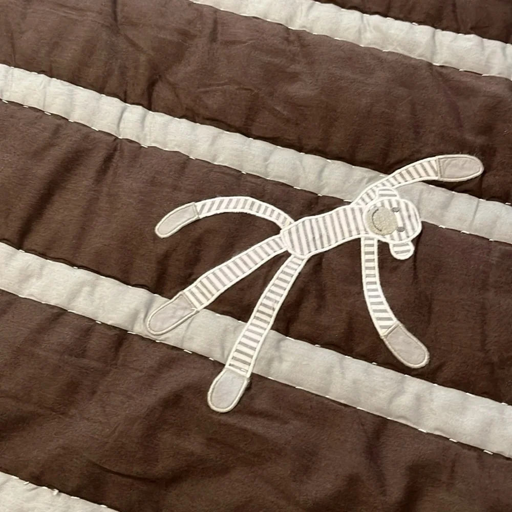 Pottery Barn Kids Playful Monkeys Crib or Toddler Bed Comforter & Bed Skirt